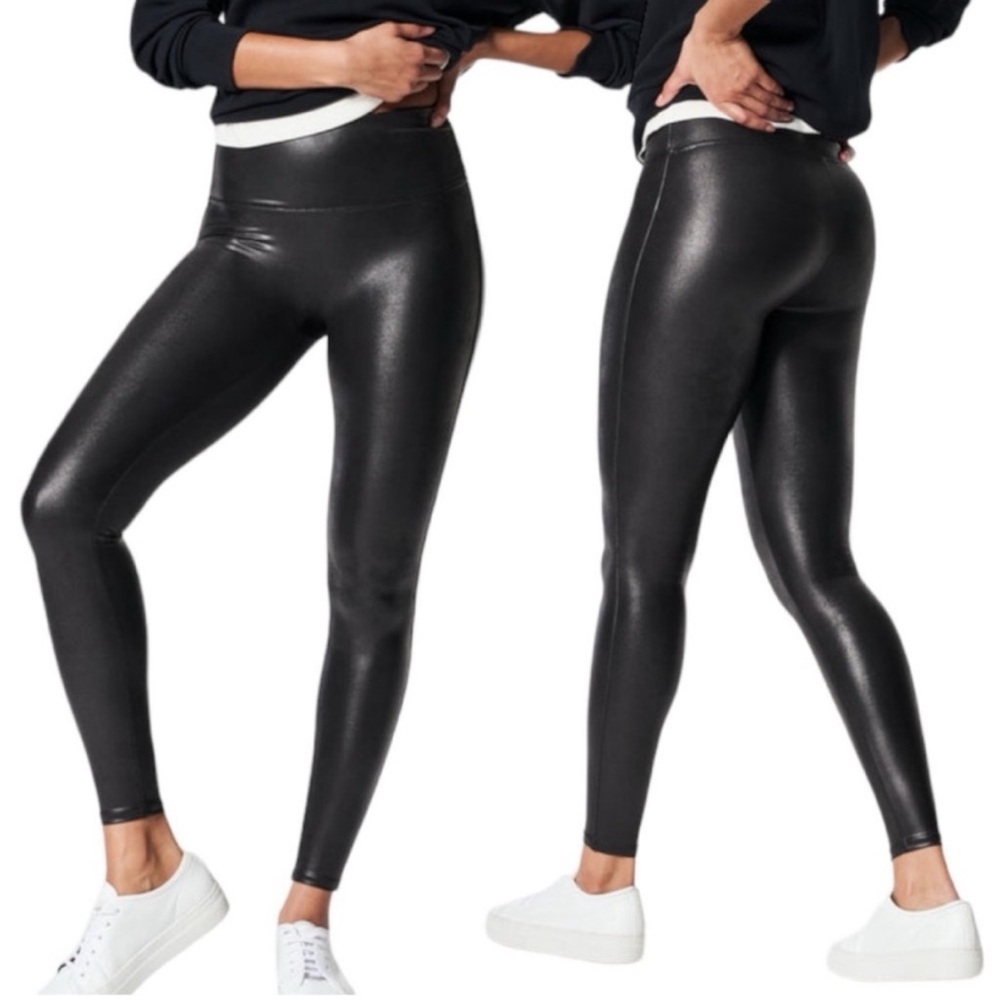Spanx Faux Leather Leggings Black Size Medium